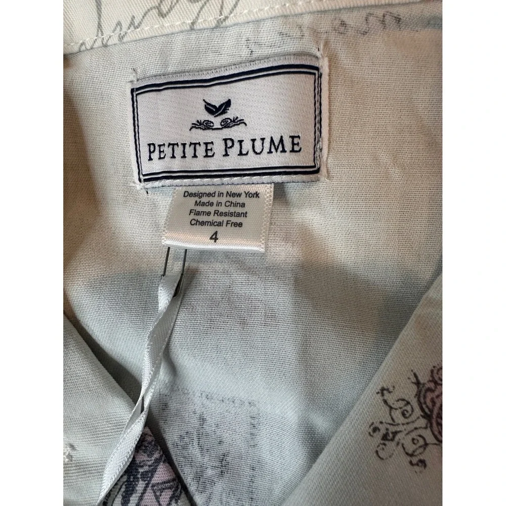 Petite Plume Girls Paris Musings Pajamas Set White Pink Size 4 NWT SPJPM104